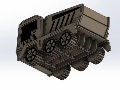  laser-cut wooden truck model 3D print model purchase