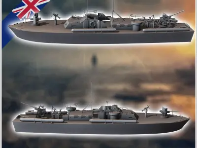 British fast motor torpedo boat 2 - UK United WW2 Kingdom Britis 3D print model