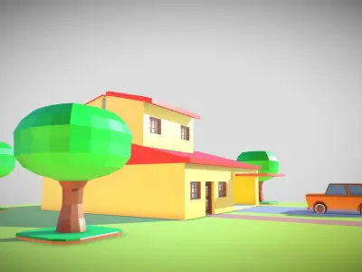 little toy house made with blocks Free 3D print model