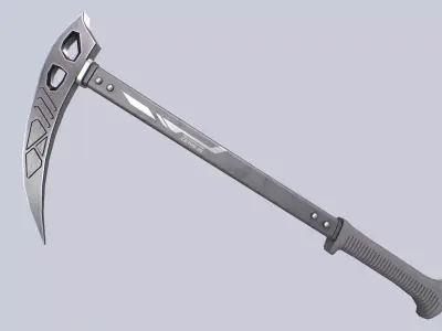 Ice axe Low-poly 3D model