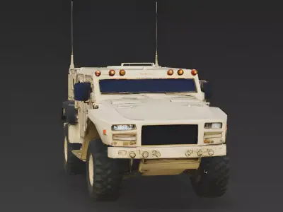 Military MRAP Mine-Resistant Vehicle 3D Model Low-poly 3D model