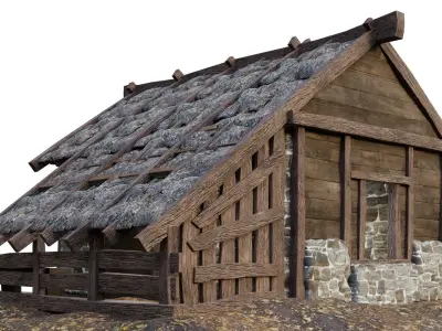 Medieval House 12 PBR 4K GameReady Low-poly 3D model