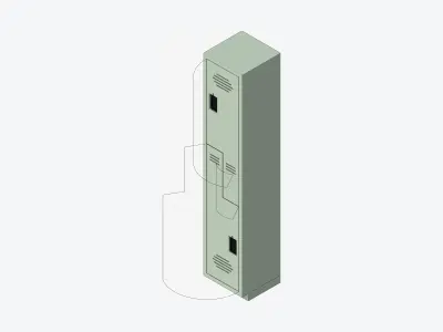 Locker - Plastic - Locka - Classic Extra - 2 Person Z Low-poly 3D model