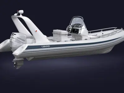 Inflatable Boat Grand Silver Line Cruiser S650GL and Mercury Verado 350 3D model