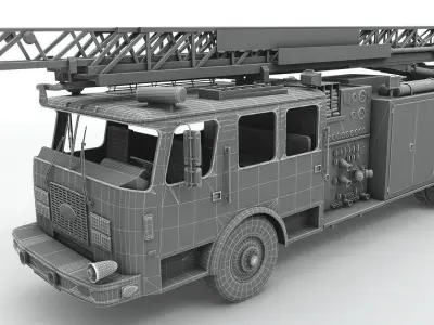 Fire Ladder Truck 3D model