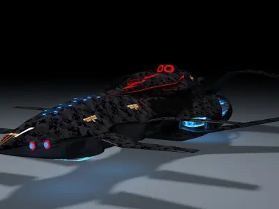 Horizon Tech Predator MK 600 VTOL Fighter  Low-poly 3D model