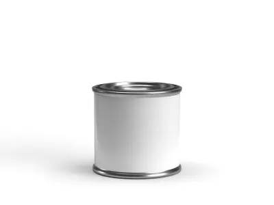 One fourth pint paint can with lid 3D model purchase