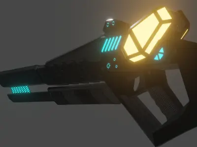 Low Poly Scifi Gun Low-poly 3D model