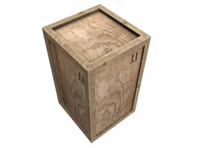 Old Wooden Cargo Crate 4 PBR Low-poly 3D model