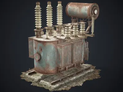 Old Rusty Transformer Low-poly 3D model purchase