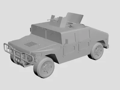 Military Humvee Low-poly 3D model