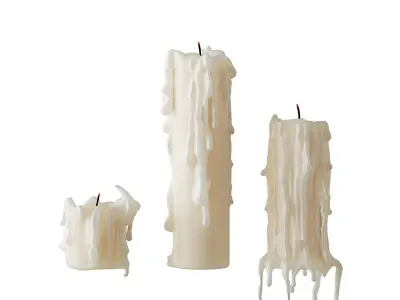  Three melted candles 