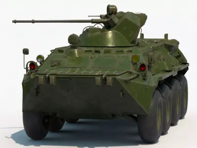 2 Colors 4K BTR-80A  Low-poly 3D model
