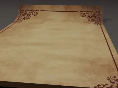 Antique paper 3D model Low-poly 3D model