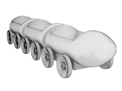 plastic toy train 02 3D model