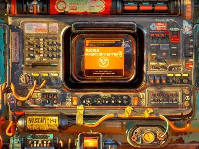 Cyberpunk  Control Desk 3d asset 3D model