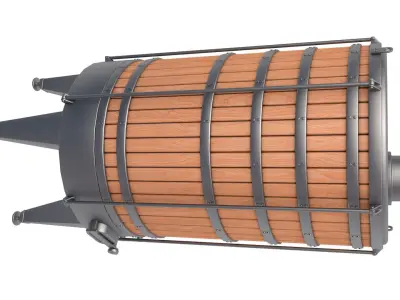 wooden wine fermenting barrel 3D model