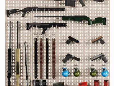 Store Show Case 6 Gun Store 3D model