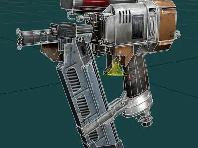 mobile game asset - nailgun  Low-poly 3D model