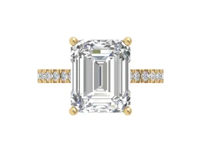 Emerald Art Deco Ring 3D print model 24