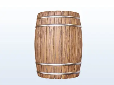Old Barrel 3D model - Low Poly - VR - AR - Game Low-poly 3D model
