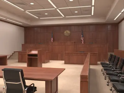 US Courtroom Interior 3D model