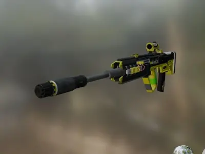 gun 6 Low-poly 3D model