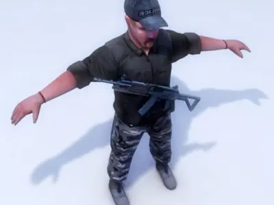Police Militia SWAT Trooper Low-poly 3D model