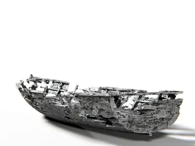 Boat Ruined PBR Low-poly 3D model