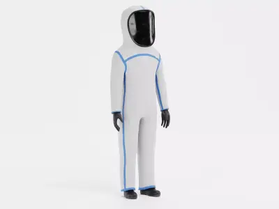 Protective Suit V7 - Hazmat Safety Coverall  3D model