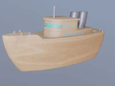 WOODEN TOY SHIP  - RogueFilmProductions Low-poly 3D model
