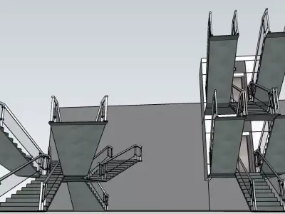 Industrial Stairs 3D Model 3D model purchase