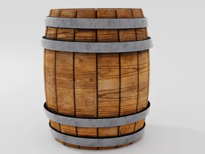 Wooden Barrel 3D model