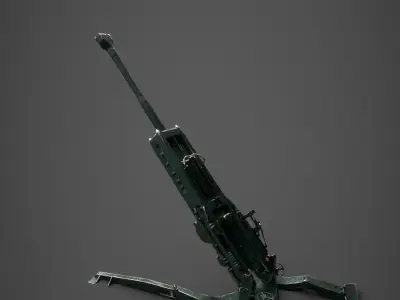 The M777 howitzer can be used in military games 3D model