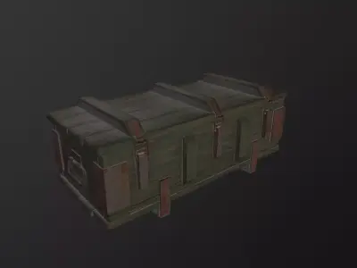 Military wooden box 3D Model Low-poly 3D model