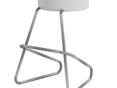 Medium Cork Seated Bar Stool Tecta 3D model