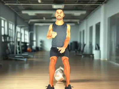 Athletic Fitness Pose model pack Low-poly 3D model