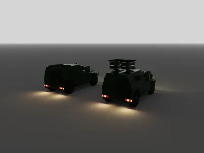 voxel military SUV 3D model