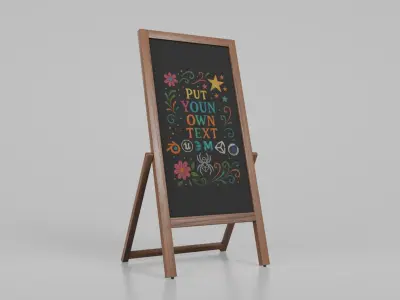 Heritage Style Signage Collection - Customizable Chalkboards 3D model