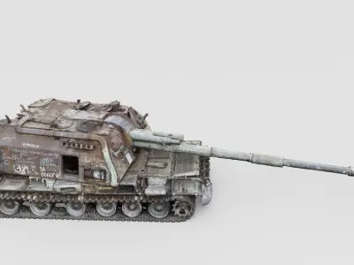 Destroyed 2S19 Msta 152 mm self-propelled howitzer M1990 3D model purchase