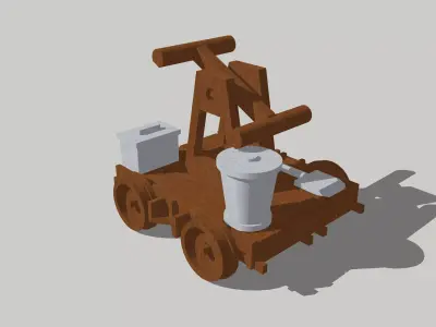  Railway Handcart with Tools by Outland Models Low-poly 3D model