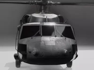 UH60 Black Hawk PBR 4K Textures Low-poly 3D model Low-poly 3D model