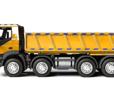Yellow Rigged Dump Truck 3D model