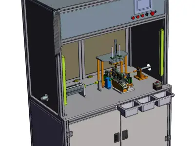 Inward handle assembly equipment 3D model