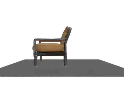 Industrial Armchair Fabric Cushions Low-poly 3D model