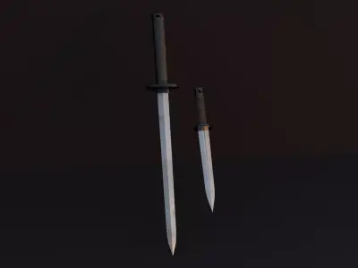 medieval sword and dagger-low Poly game ready medieval weapon   Low-poly 3D model