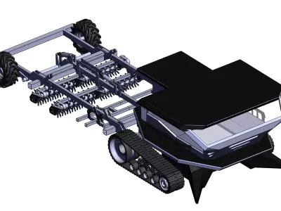 Large agricultural plow 3D model