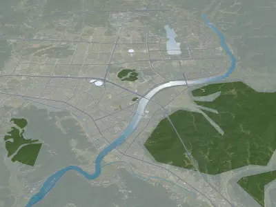 Liuyang Changsha Hunan China 20km Free low-poly 3D model