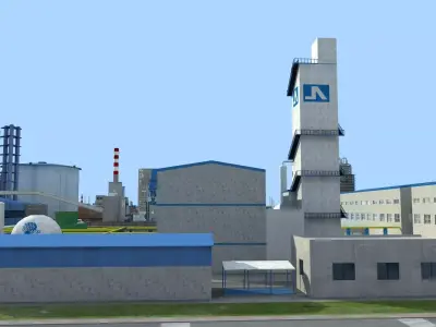 Air Separation Unit Oxygen Plant Gas Production Facility 3D model