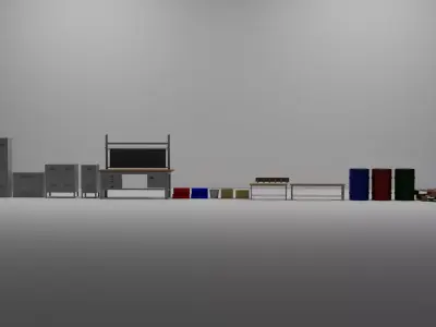 Industrial Workshop Storage Prop Pack - 15 Game Ready Assets Low-poly 3D model